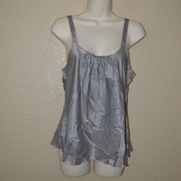 NWT $184 Brazeau Tricot Gray Silk Strap Cami Camisole - Picture 1 of 6